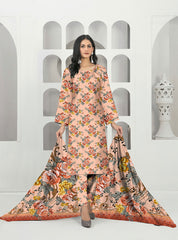 3 Piece - Printed Lawn Suit D#6