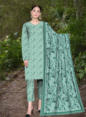 3 Piece - Printed Lawn Suit D#8